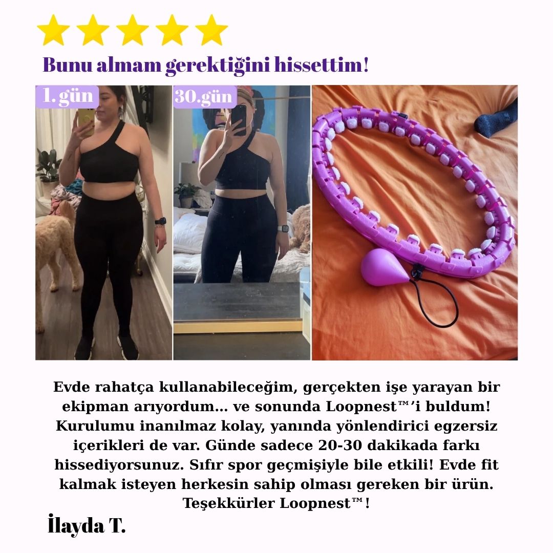 Loopnest™  Evde Kolay Egzersiz İçin Ağırlıklı Hulahop
